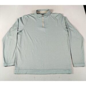 Peter Millar Albatross Quarter Zip Mens XL Green Pique Lightweight Midlayer Pima